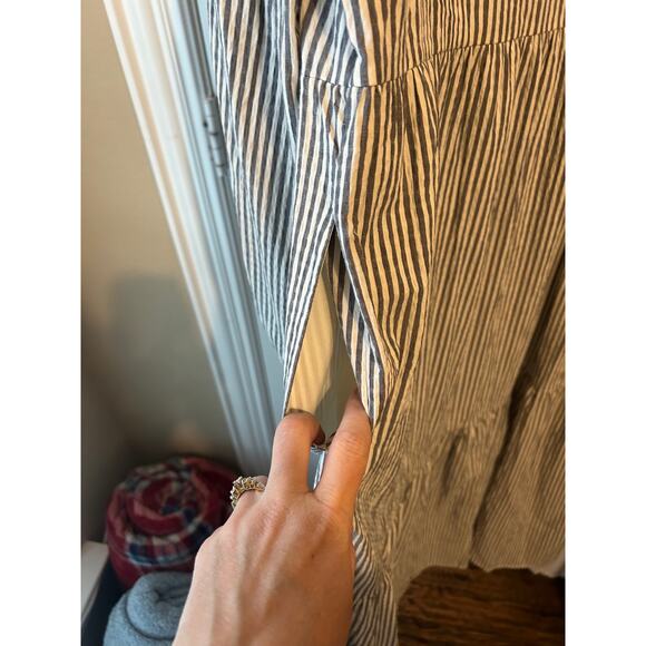 Blue and White Striped A New Day Maxi Dress Puff Sleeve, Long Sleeve - Picture 6 of 7